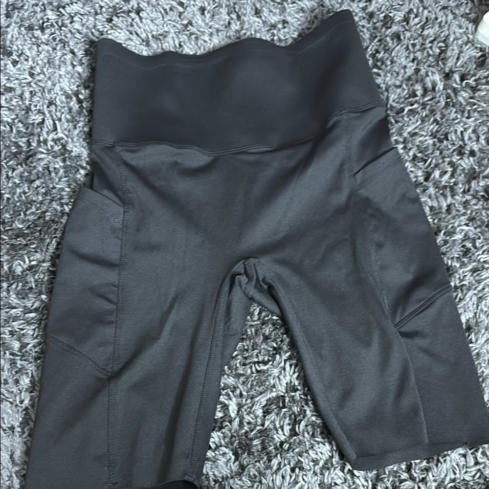 High-Waisted Black Biker Shorts